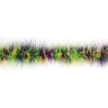 Purple Green Yellow Mardi Gras Colors 20 Gm 6 ft Marabou Feather Boa - $5.44