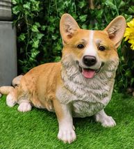Large 18.5" Long Sitting Realistic Lifelike Welsh Corgi Dog Statue Home ... - $144.99
