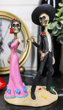 Day of The Dead Latin Tango Skeleton Couple Dancing Statue 5.75&quot;HDias De Muertos - £26.37 GBP