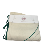 North Pole Trading Wool Christmas Tree Skirt Cream Green Stripe 52&quot; x 52... - €39,06 EUR