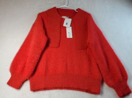 Molly Bracken Sweater Womens Size S/M Red Acrylique Long Sleeve Round Neck - £12.06 GBP