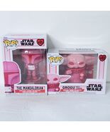 Funko Pop Star Wars Valentine&#39;s Day Pink Grogu Mandalorian 493 And 495 o... - $454.36 MXN