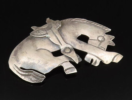 SOUTHWESTERN 925 Silver - Vintage Antique Bowing Horse Brooch Pin - BP9820 - $78.47