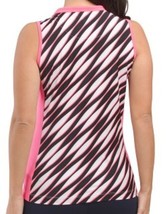 NWT TAIL Hot Pink Black White MEDIAN Zura Sleeveless Mock Golf Shirt S M & L image 2