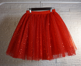 A-line Champagne Sparkle Tulle Skirt Women Girl Plus Size Mini Tulle Skirt image 11