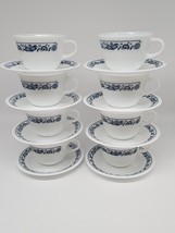Pyrex Corelle Old Town Blue 8-Cup &amp; 8-Saucers - $1,295.30 MXN