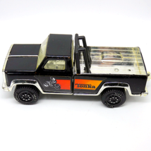 Tonka Vintage Toy Black Pickup Truck Dirt Bike Rack 1970&#39;s Steel 7&quot; Made... - $19.56