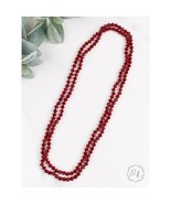 The Essential 60 inch Double Wrap Beaded Necklace Crimson Red 8MM - €12,83 EUR