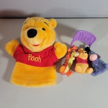 Winnie the Pooh Lot Plush Hand Puppet with Red Pooh Shirt and Teething Ring - $15.96