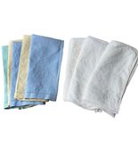 Vintage Cloth Napkins Mismatched Lot 0f 8 Cotton Linen Blue Yellow Green... - $275.41 MXN
