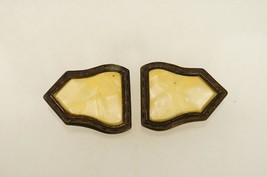 Vintage Costume Jewelry Celluloid Lucite Collar Tabs Metal Frame Czechos... - $19.79