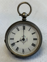 Antique Sterling Silver Kendal &amp; Dent London Pocket Watch &amp; Original Vel... - $395.95