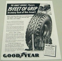 1941 Print Ad Goodyear G-3 All Weather Tires 19 Feet of Grip - $9.88