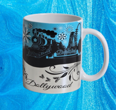 Dollywood Scroll Butterfly Black Silver Amusement Park Coffee Cup Dolly Parton - £10.77 GBP