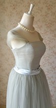 Gray Cap Sleeve A-line Tulle Bridesmaid Dress Custom Plus Size Tutu Dress image 3