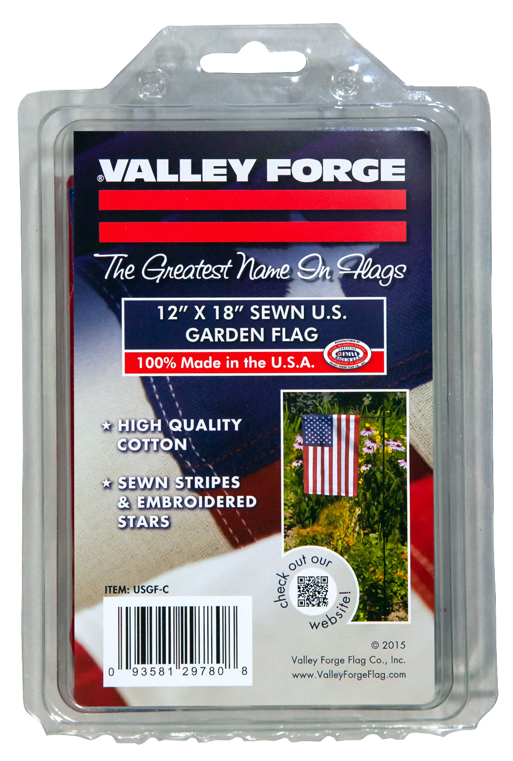 Valley Forge, American Flag, Cotton, 12" x 18", Sewn United States Garden Flag - $19.99