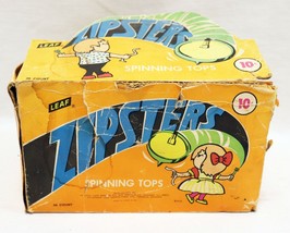 VINTAGE 1970s Leaf Zipsters Spinning Tops Dime Story Toy Lot of 17 + Display Box - £62.56 GBP