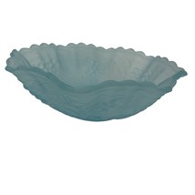 Lenox Imperial Frosted Blue Glass Bowl With Embossed Grapes And Vines Vi... - $32.59 CAD