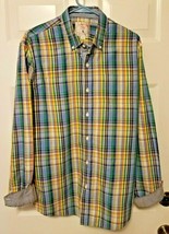 Southern Vintage Eighty One Men&#39;s Shirt Plaid Flip Cuff Large LS - £7.28 GBP