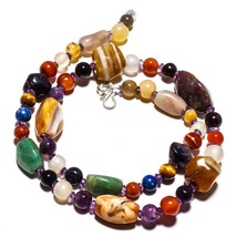 Carnelian Natural Gemstone Beads Jewelry Necklace 18&quot; 269 Ct. KB-1109 - £8.55 GBP
