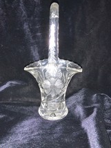 Vintage Duncan Miller Glass Crystal Glass Etched Basket - £43.24 GBP