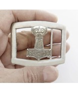 Sterling silver belt buckle Celtic Viking Thor&#39;s hammer design .925 stamped - €310,03 EUR