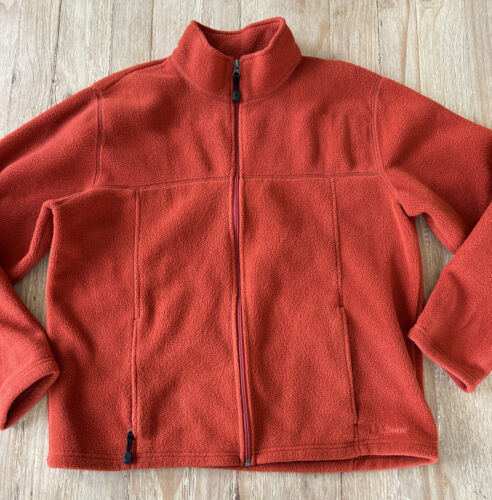 Primary image for Vintage LL Bean Mens Fleece Jacket  Size Large Burnt Orange Full Zip Polartec