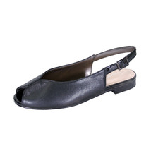  PEERAGE Eden Women Wide Width Peep Toe Slingback Comfort Leather Flats  - £44.03 GBP