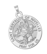 PicturesOnGold Saint Gertrude of Nivelles Round Religious - - £126.98 GBP