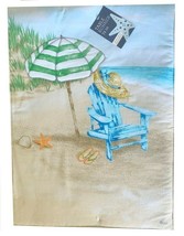 Beach Chair Quilted Table Runner Appliqued 13x72&quot; Beach Summer House Nau... - $36.14
