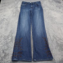 Lauren Jeans Co Pants Womens Blue 24&quot; Waist Embroidered 5 Pocket Flare Leg - £20.56 GBP