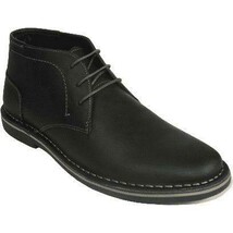 Men's Steve Madden Chuka Boot Soft Leather Lace up Harken Black image 2