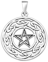 Jewelry Trends Pentacle Star Celtic Knot Sterling Silver Pendant - £34.69 GBP