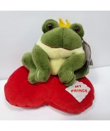 Valentines Frog My Prince Red Heart Plush Stuffed Animal Crown 6&quot; w/ Tags  - €19,70 EUR