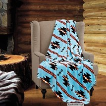 TURQUOISE Native Luxury Soft Light Weight Fleece Cashmere Throw Blanket 60"x80"