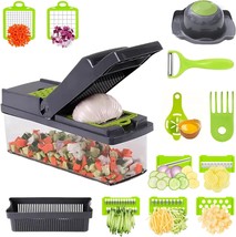 15 in 1 Vegetable Chopper Multifunctional Vegetable Cutter Dicer Slicer ... - $28.16