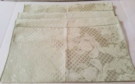 Vintage JC Penny Home Linen Napkins Set 4 Camelot Pastel Green 17&#39;&#39; Square  - £21.86 GBP
