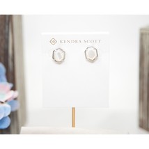 Kendra Scott Taylor White Mother of Pearl Rhodium Stud Earrings NWT - £42.97 GBP