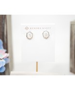 Kendra Scott Taylor White Mother of Pearl Rhodium Stud Earrings NWT - £42.89 GBP