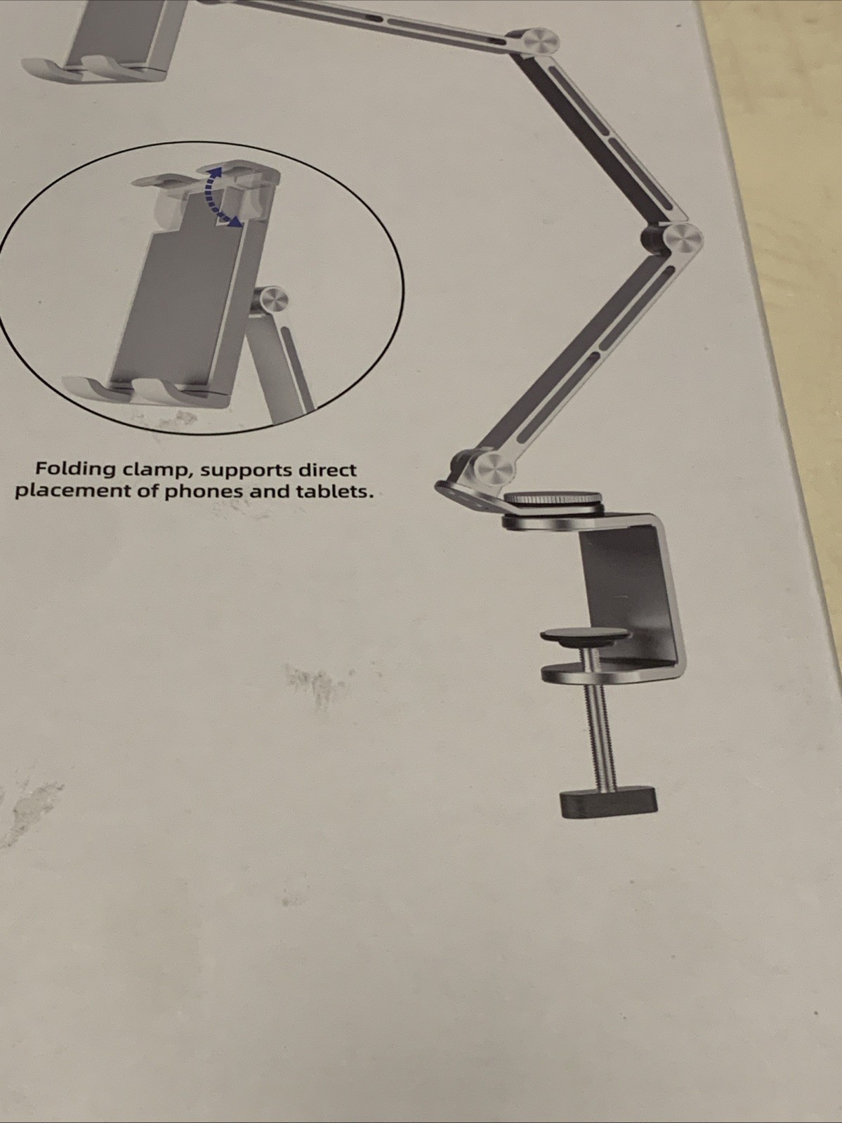 Rotatable Holder Stand Tablet Holder Multi-Angle Design Phone Clip Swivel Gray Item image 5