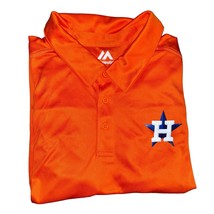 Majestic Houston Astros MLB Baseball Polo Shirt 2XL orange with chest lo... - $32.52