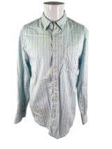 Tommy Bahama Jeans Mens Medium Button Down Shirt Striped Long Sleeve - £13.49 GBP