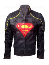 New Batman Vs Superman Grey Black Combination Real Cowhide Leather Jacket-77  - £129.48 GBP+