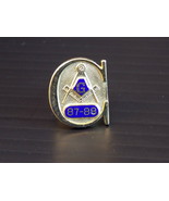 Vintage C Shaped Gold Tone MASONIC LAPEL PIN 1987-1988 MASON&quot;S TIE TACK - $13.57 CAD