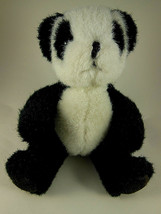 Russ Berrie Plush Panda with Suede Foot Pads 6 inches sitting size Vintage - $9.49