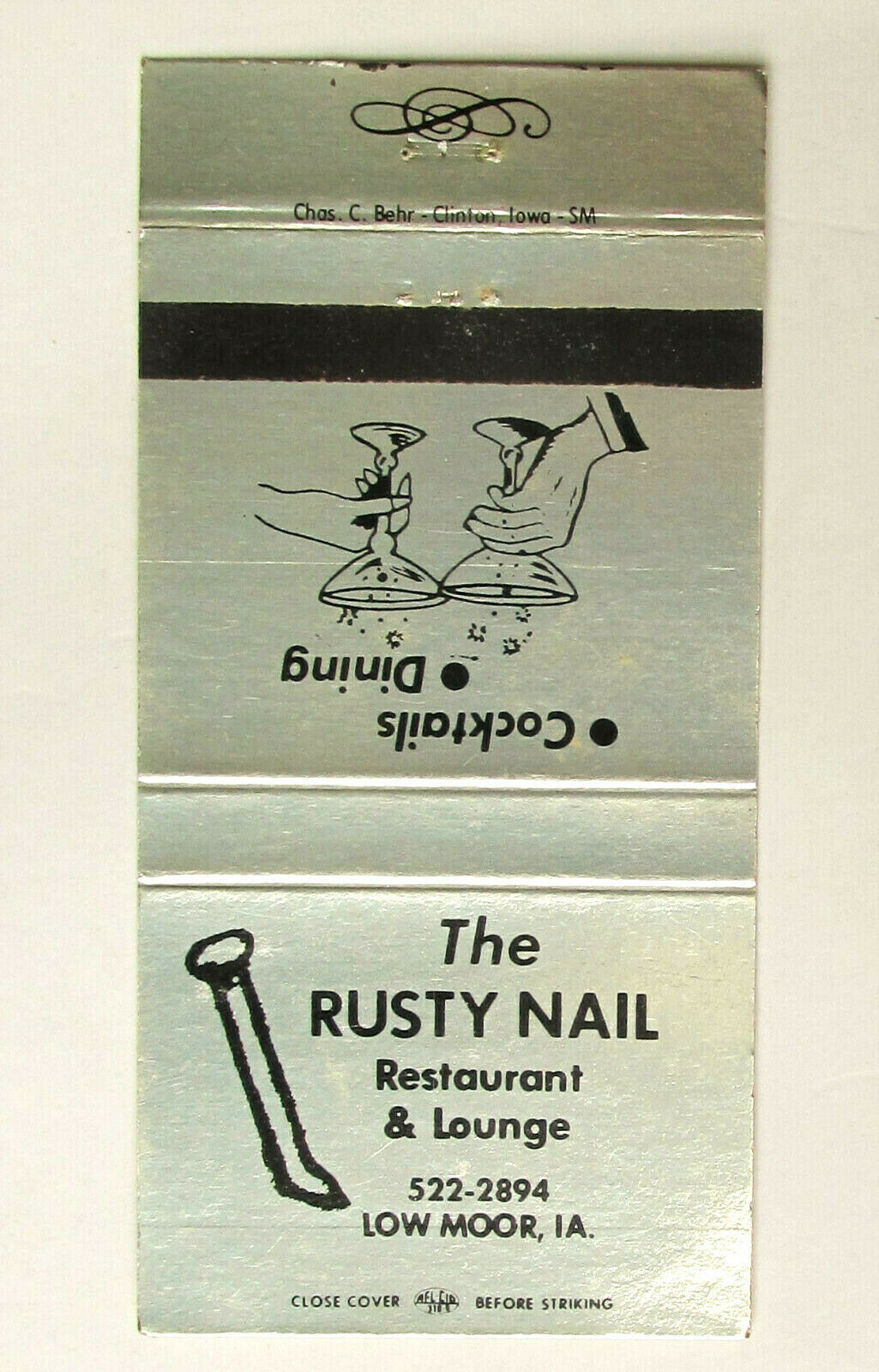 Primary image for The Rusty Nail Restaurant & Lounge - Low Moor, Iowa 30 Strike Matchbook Cover IA