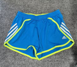 Adidas Running Shorts Womens Medium Blue Drawstring Polyester 30x4 - $16.79