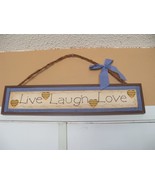 LIVE LAUGH LOVE Wood BLOCK SIGN Home Decor NEW - £17.48 GBP