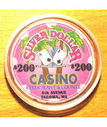 (1) $200. Silver Dollar Casino Chip - 6th Avenue - Tacoma, Washington - ... - $36.96 CAD