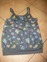 girls shirt old navy active tank top gray peace signs large or medium nwt - £11.80 GBP
